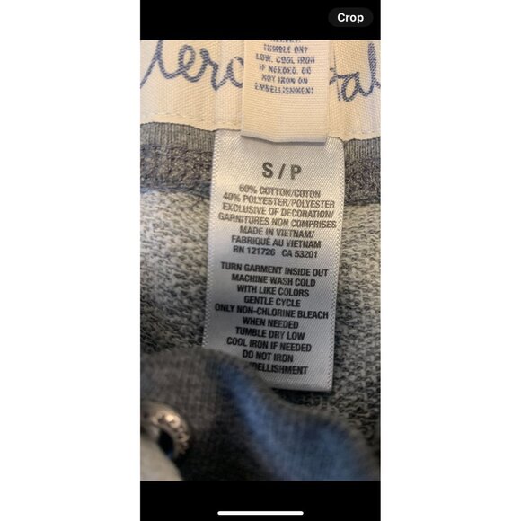 Aeropostal Gray Cotton Athleisure Wide Leg Sweatpants Size S/P - Picture 6 of 6